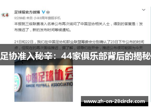 足协准入秘辛：44家俱乐部背后的揭秘